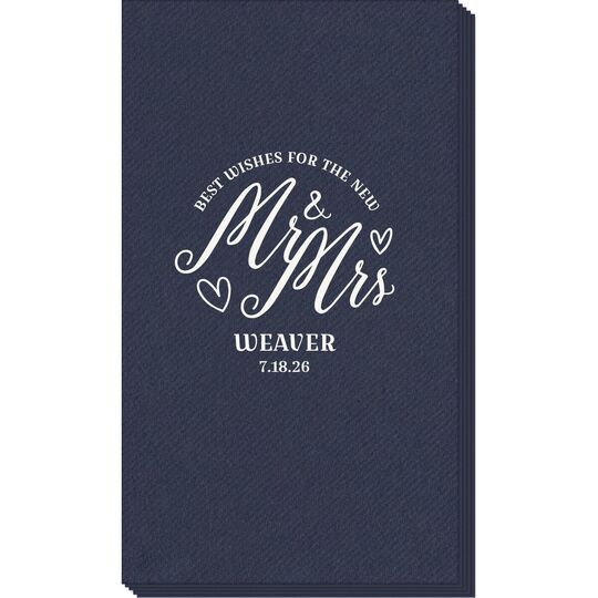 Mr. and Mrs. Best Wishes Linen Like Guest Towels